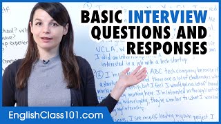 Learn English  Basic interview questions and responses [upl. by Ramah681]