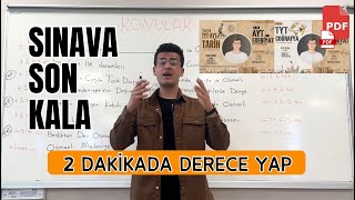 2 Dakikada Yks Son Günlerde Başarı  Derece Yaptıracak Ders Notları yks2024 [upl. by Navac231]