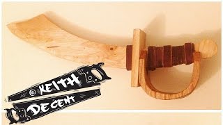 DIY SCRAP WOOD TOY PIRATE SWORD  a Decent Project [upl. by Dalury]