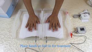 Iontophoresis machine for hyperhidrosis hands and feet  Iontocure latest device iD200 demo [upl. by Sotos813]