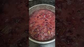 Blending the Red Berry Jam cooking kitchen rhubarb [upl. by Courtenay]