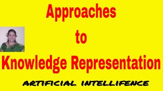 Approaches to Knowledge Representation  Knowledge Representation  Artificial Intelligence [upl. by Maletta]