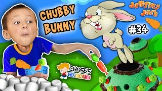 Chases Corner Chubby Bunny Challenge Game Jumping Jack 34  DOH MUCH FUN [upl. by Yahsan]