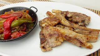 CHULETAS de CORDERO a la PLANCHA con PIMIENTOS  COCINA CONMIGO SALUDABLE [upl. by Essej]