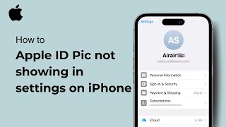 Apple ID Pic not showing in settings on iPhone  iOS  2024 [upl. by Huberman]