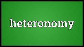 Heteronomy Meaning [upl. by Ittam]