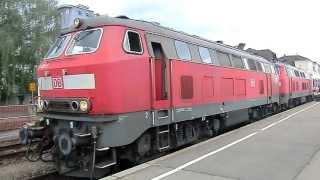 218 491 und 218 494 werden gestartet 662011 in Friedrichshafen Stadt [upl. by Aihtebat]