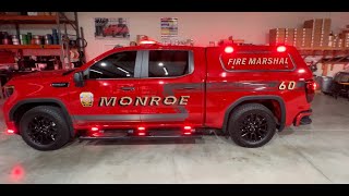 2024 GMC Sierra built for the City of Monroe Fire Dept Fire Marshal  SoundOff bluePRINT build [upl. by Britni585]