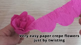 How to make easy paper crepe flowers Easy paper crepe flower with amazing and beautiful appearance [upl. by Madelyn719]