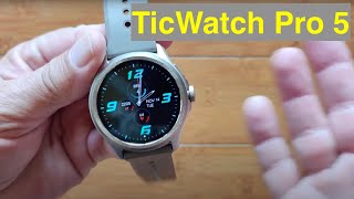 Mobvoi TicWatch Pro 5 WearOS 3 BT Call 5ATM GPS Dual Screens Flagship Smartwatch Detailed Overview [upl. by Hume406]