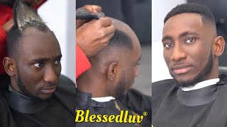 Black Men Wear Wigs Too🙆🏽‍♀️ Realistic Afro men Toupee Install Man Wig Install Compilation [upl. by Heck292]