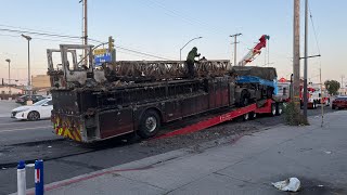 Fire Station Blaze Destroys Equipment LACOFD Quint 164 Towed Away [upl. by Notnil]