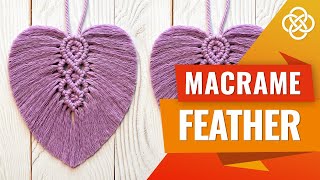 Macrame Feather for Beginners  Macrame Feather DIY  Macrame Feather Tutorial [upl. by Cathie]