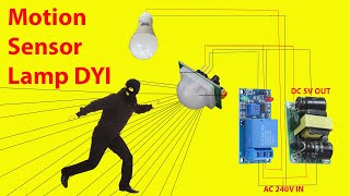 How To Make Motion Sensor Light Switch using RELAY MODULE amp PIR sensor at Home [upl. by Hanan680]