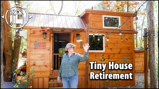 Adorable Tiny Home is her affordable retirement plan 235 sq ft [upl. by Tolmach]