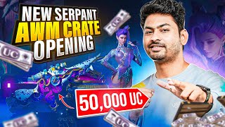 🔴50000 UC NEW SERPANT AWM CRATE OPENING amp MAX OUT [upl. by Eneryt634]