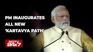 PM Modi Inaugurates Kartavya Path Unveils Netaji Statue [upl. by Ecirtemed850]