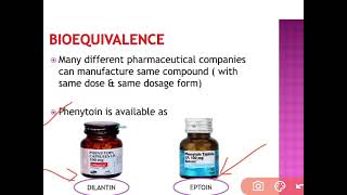 Bioequivalence of Drugs  Pharmacology Phenytoin [upl. by Nauqed922]