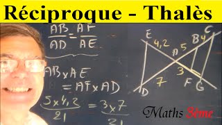 Maths 3ème  La réciproque de Thalès  les propriétés [upl. by Kayley]