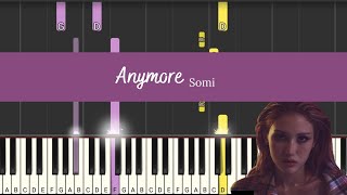 Sheet Somi  Anymore  Piano Tutorial [upl. by Aivatnahs]