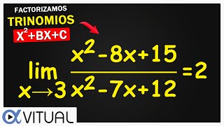 🔥 Ejercicios de LÍMITES Indeterminados 00 por FACTORIZACIÓN ► POLINOMIOS Trinomio x2bxc [upl. by Assadah923]