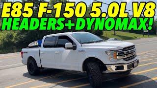 E85 Tuned Ford F150 50L V8 w Long Tube Headers amp Dynomax Race Bullets [upl. by Irahk898]