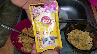 Pedigree Puppy Chicken Chunk Mix Rice  20 February 2019 [upl. by Philips]