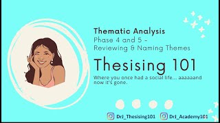 Thematic Analysis  Part 5  Phases 4 amp 5  Reviewing and Defining amp Naming Themes [upl. by Eenafets]