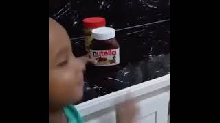 Kid spells Nutella and says peanut butter kid spells Nutella kid spelling nutella [upl. by Legra]