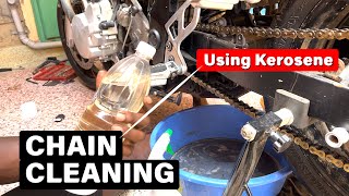 Motorcycle Chain Cleaning With Kerosene [upl. by Curran]