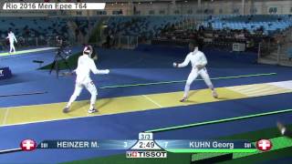 FE M E Individual Rio GP 2016 T64 32 yellow KUHN SUI vs HEINZER SUI [upl. by Slotnick]