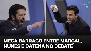 Mega barraco entre Marçal Nunes e Datena no Debate RedeTVUOL pós cadeirada [upl. by Trebla]