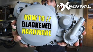 HOW TO  Change The Color Of Your Dirt Bike Bolts amp Motorcycle Hardware DIY AT HOME YZ300 Build [upl. by Zenobia586]