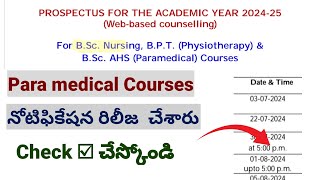 Paramedical notification 2024  SVIMS notification update  Bsc nursing notification🔔 [upl. by Hally]