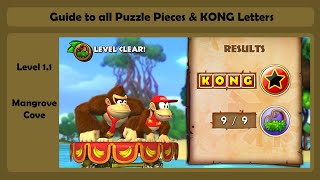 All Puzzle Pieces amp KONG Letters  11 Mangrove Cove  Donkey Kong Tropical Freeze [upl. by Nima377]