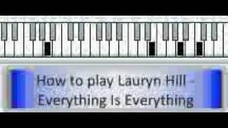 How to play Lauryn Hill  Everything is Everything Piano [upl. by Nylahs]