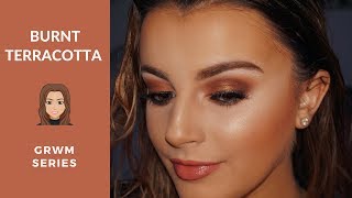 Burnt Terracotta Makeup Tutorial  mollyhadss [upl. by Pesvoh]