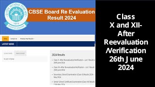 How to Check CBSE Result  CBSE Board Re Evaluation Result 2024 [upl. by Grose]