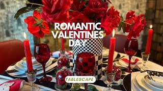 Rose Tinted Romantic Valentine’s Day Tablescape  decorate with me [upl. by Ayet]