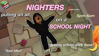 pulling an all NIGHTERS on a SCHOOL NIGHT BAD IDEA  Bloxburg roleplay  wvoices [upl. by Innavoeg]