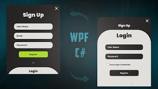 Animated Sliding Login amp Sign Up form  WPF C  With source code [upl. by Hgielak]