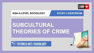 AQA ALevel Sociology  Study Livestream  Subcultural Theories of Crime [upl. by Annwahsal762]