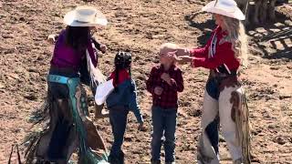 Poway California 2024 Rodeo Queens with mutton busting kids [upl. by Laertnom996]