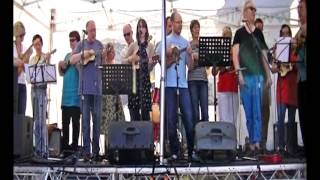 Otley Ukulele Orchestra performing ITS NOW OR NEVER [upl. by Kirshbaum]