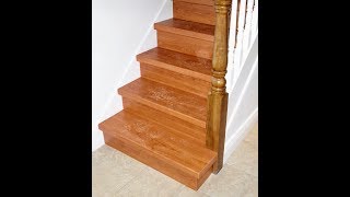 INSTALLING LAMINATE FLOORING ON STAIRSLAMINATE STAIRSSTAIR RENOVATION [upl. by Yedarb66]