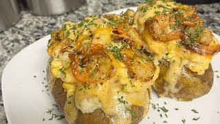 Twice Baked Potatoes with Shrimp and Cheese Sauce [upl. by Iek]