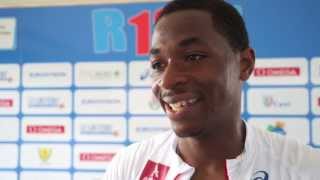 Wilhem Belocian FRA after winning the gold in the 110m Hurdles Rieti 2013 [upl. by Silberman]