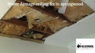 WaterDamaged Ceiling Repair in Springwood  OZ KZ Gyprock Plaster Pty Ltd [upl. by Madalena432]