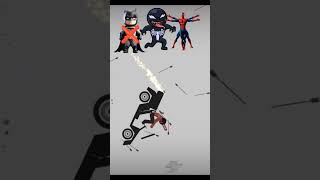 VENOM VS BADMAN VS SPIDERMAN battleroyale  spiderman venom2 badman  stickman Dismounting [upl. by Kreis]