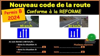 TEST Nouveau examen code de la route 2024 conforme à la nouvelle réforme GRATUIT n° 75 [upl. by Anaher]